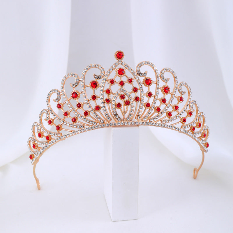 Damen Elegante Strass-Tiara mit floralen Details Karnz