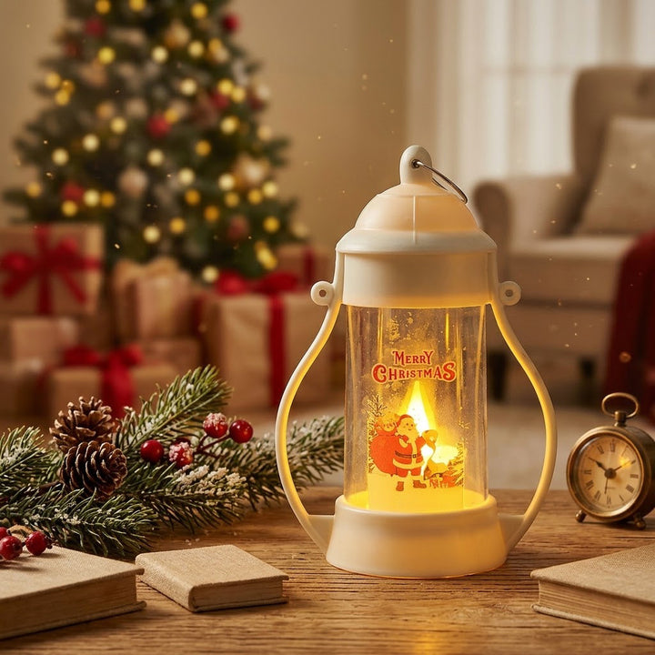 LED Deko-Laterne mit Weihnachtsmotiv