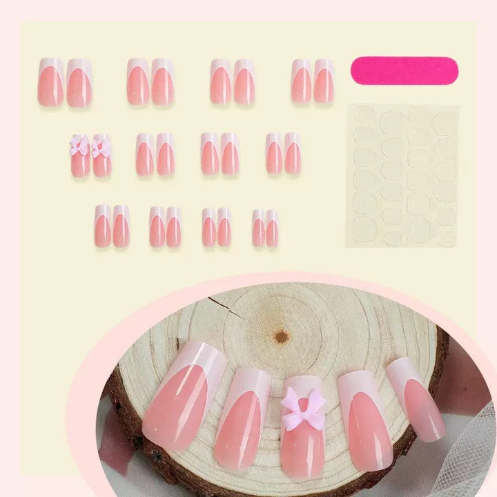 Kunstnagelset mit verspieltem Schleifen-Design Karnz