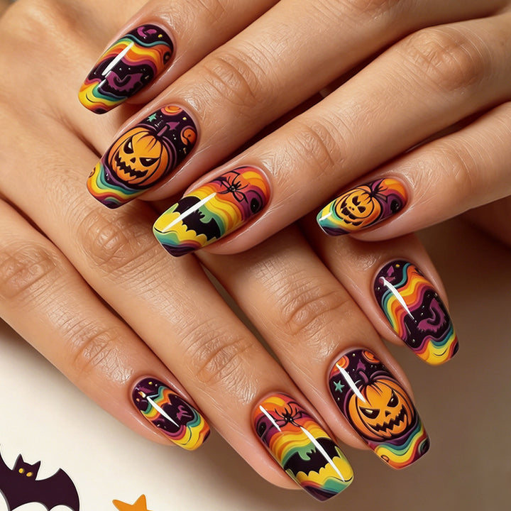 Kreative Halloween-Themen Press-On Nägel Karnz
