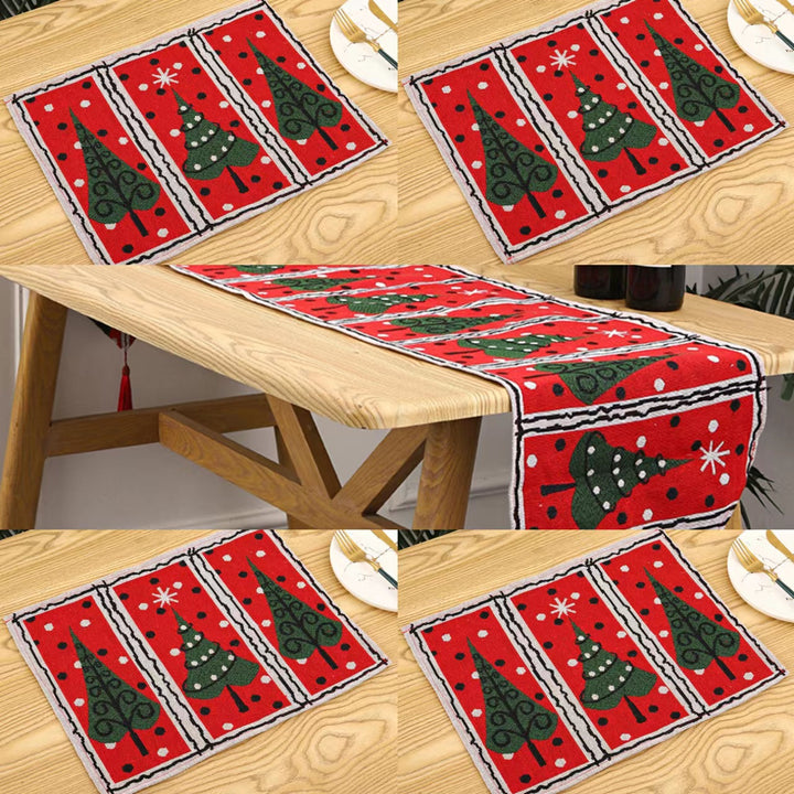 Festliche Tischdecke mit Weihnachtsbaum-Motiv Karnz