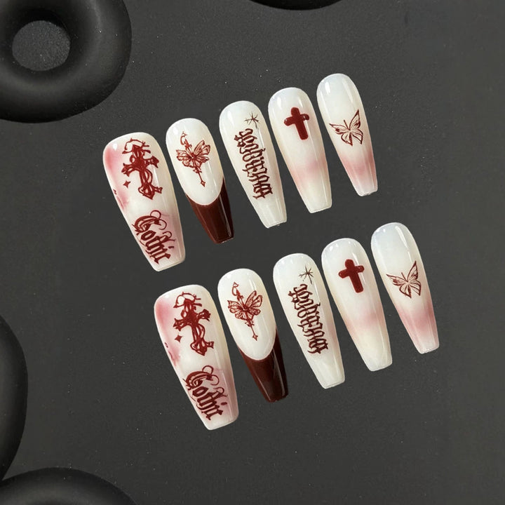 Gothic Themen Press-On Nagelkunst Karnz