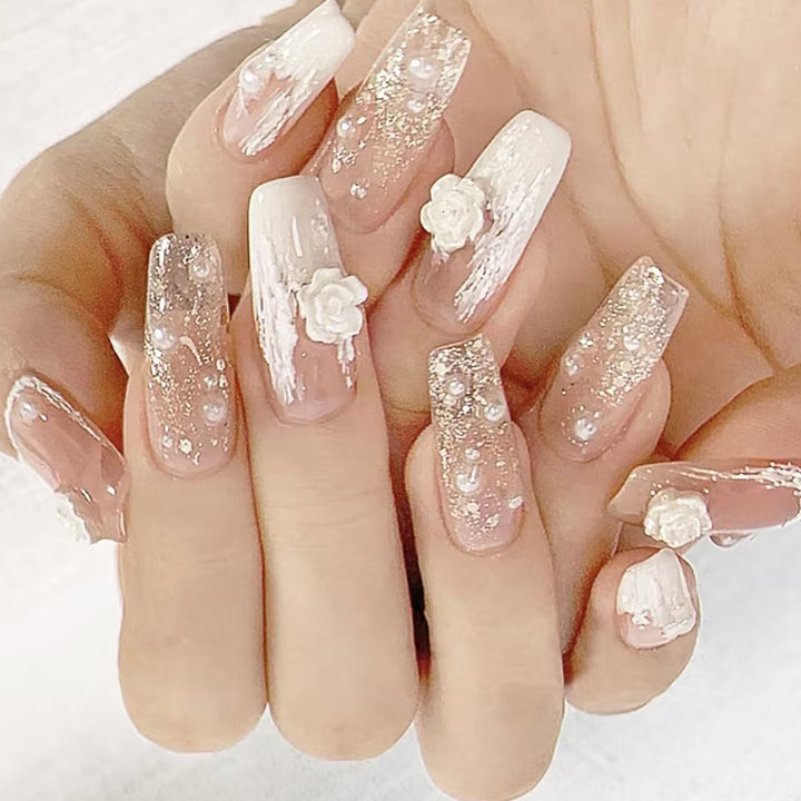 Floral Design Press-On Nail Set