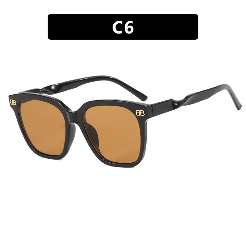 Damen quadratische Sonnenbrille mit eleganter Rahmenstruktur und UV-Schutz Karnz