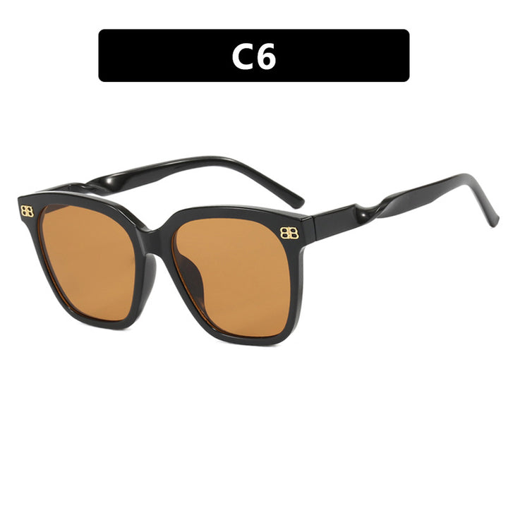 Damen quadratische Sonnenbrille mit eleganter Rahmenstruktur und UV-Schutz Karnz