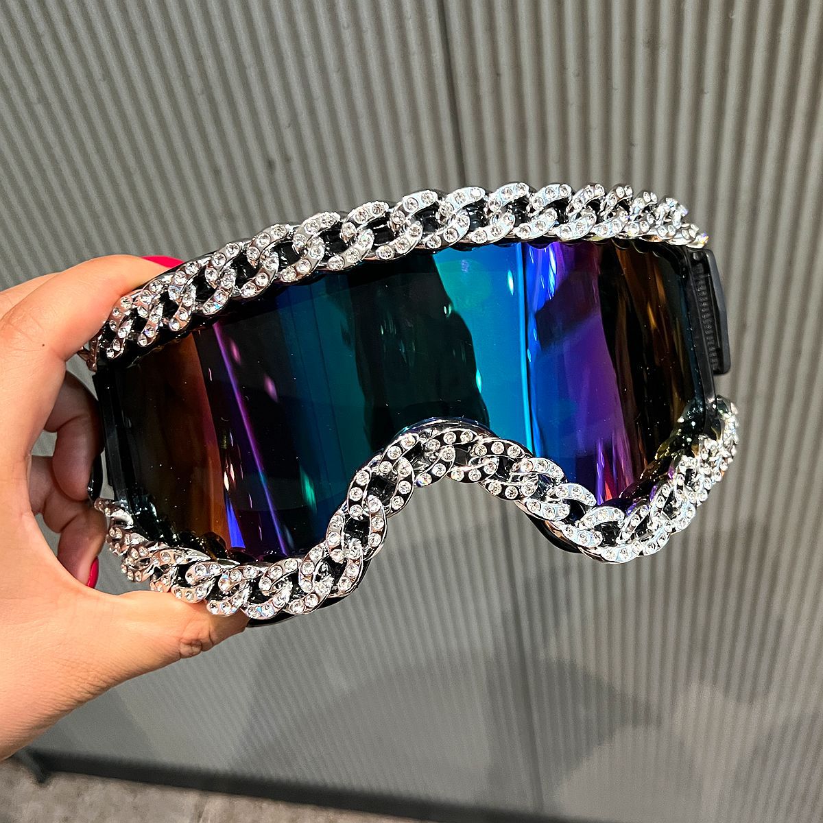 Damen modische Skibrille mit strassverziertem Rahmen Karnz