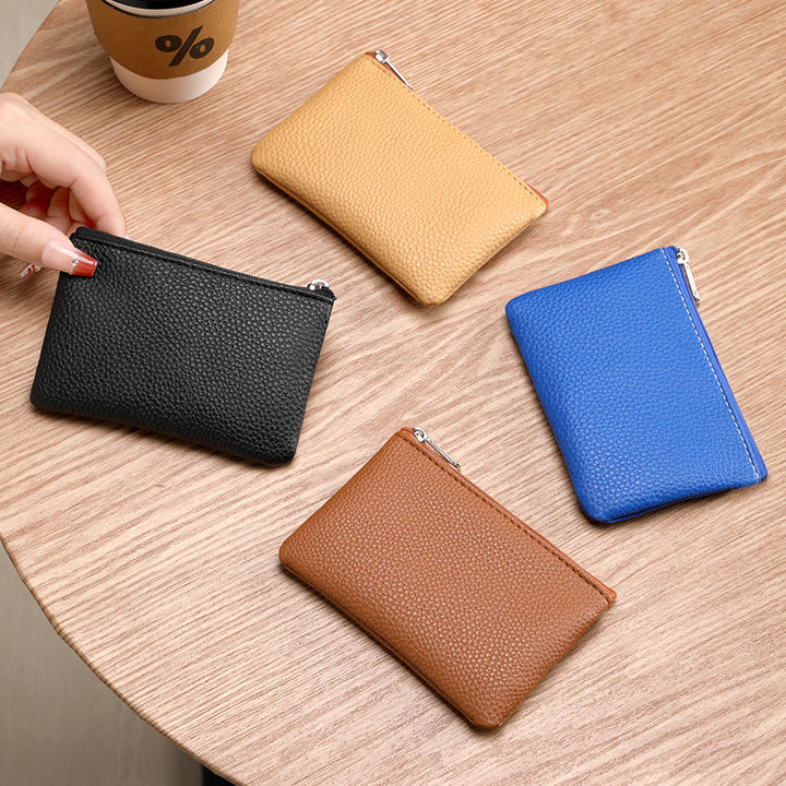 Premium Leder Reißverschluss Münztasche