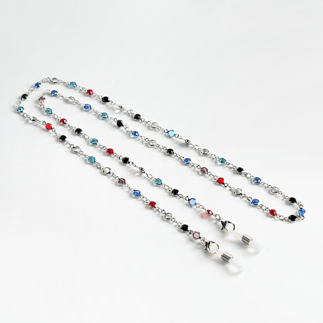 Stylische Edelstein Brillen Kette Karnz