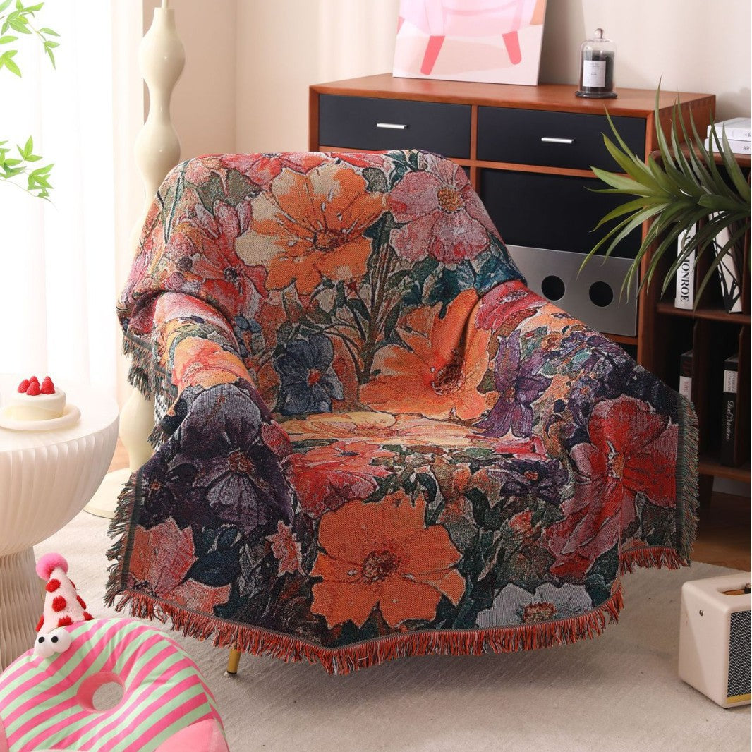 Florale Woven Werfen Decke