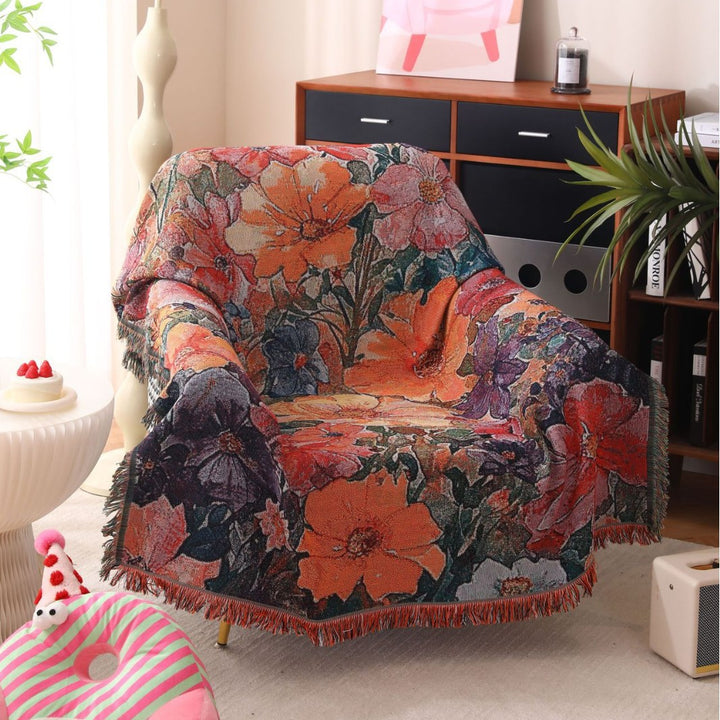 Florale Woven Werfen Decke