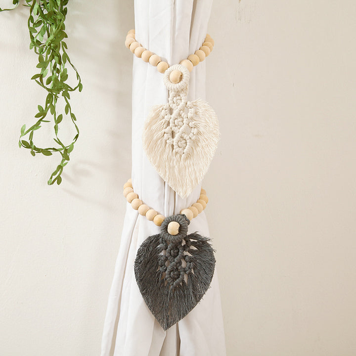 Dekorativer Makramee-Blatt-Wandbehang Karnz