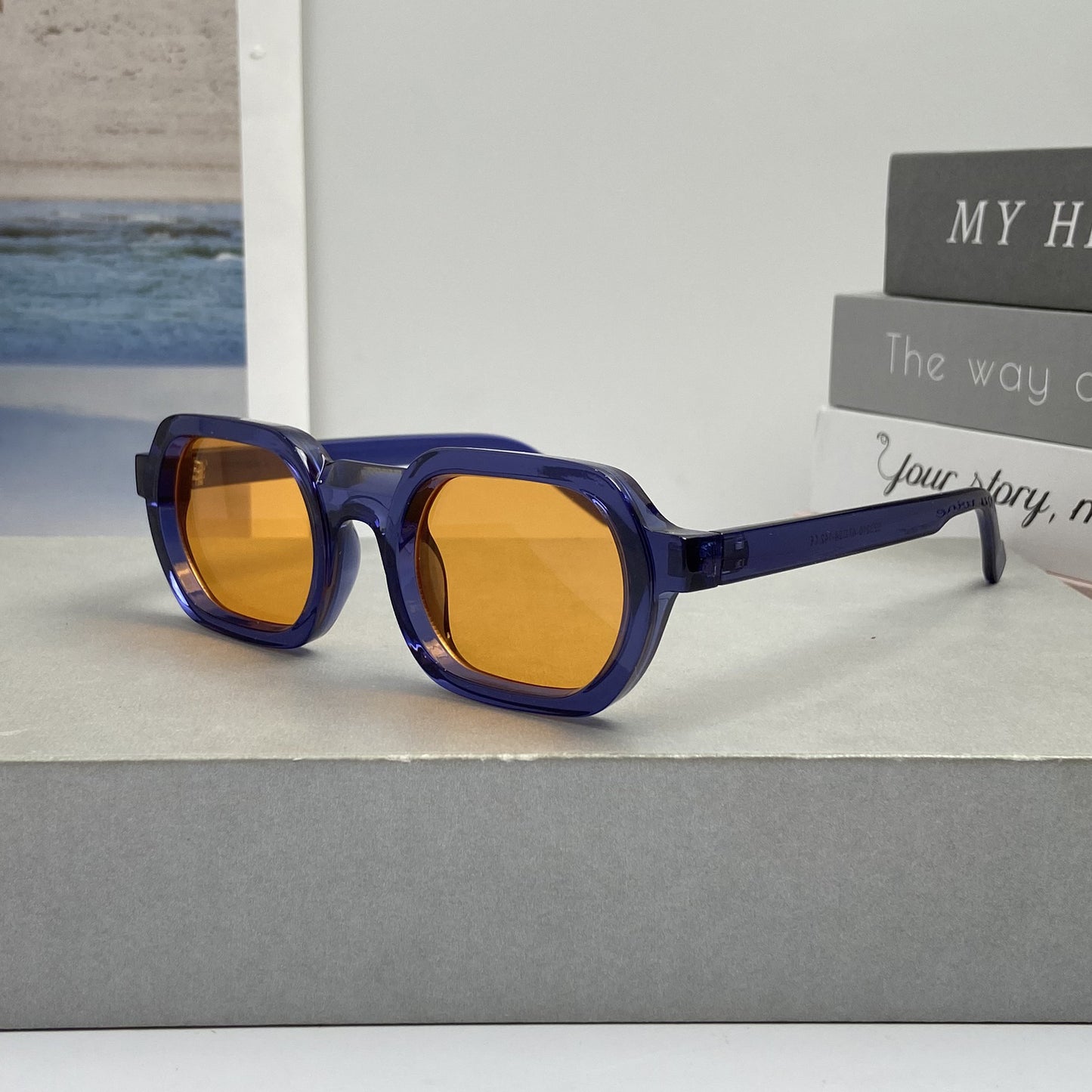 Damen modische Sonnenbrille im modernen Design mit breitem Rahmen Karnz