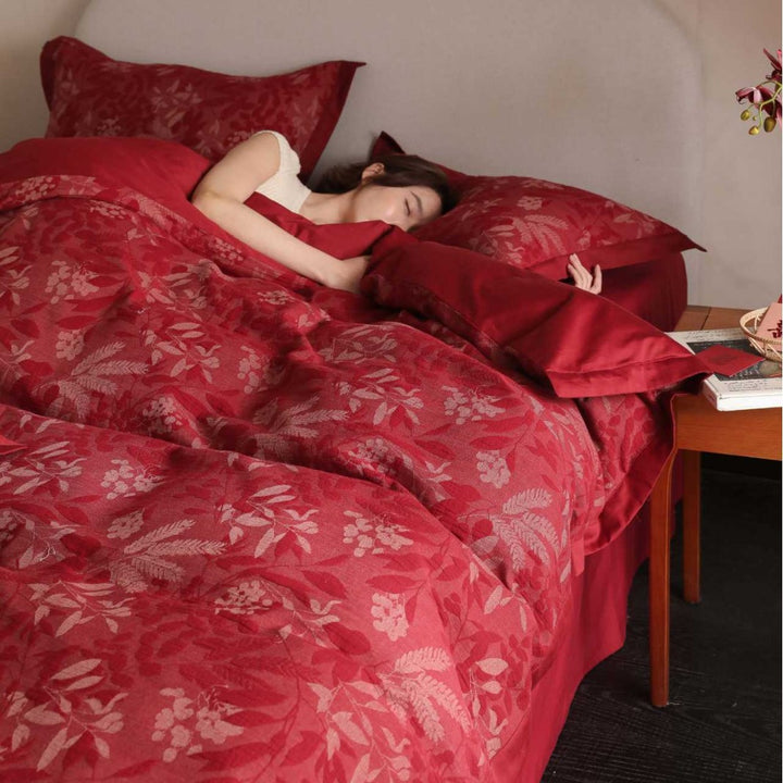 Exklusives jacquard-gewebtes Bettwäsche-Set mit floralem Relief und extraweichem Baumwollsatin