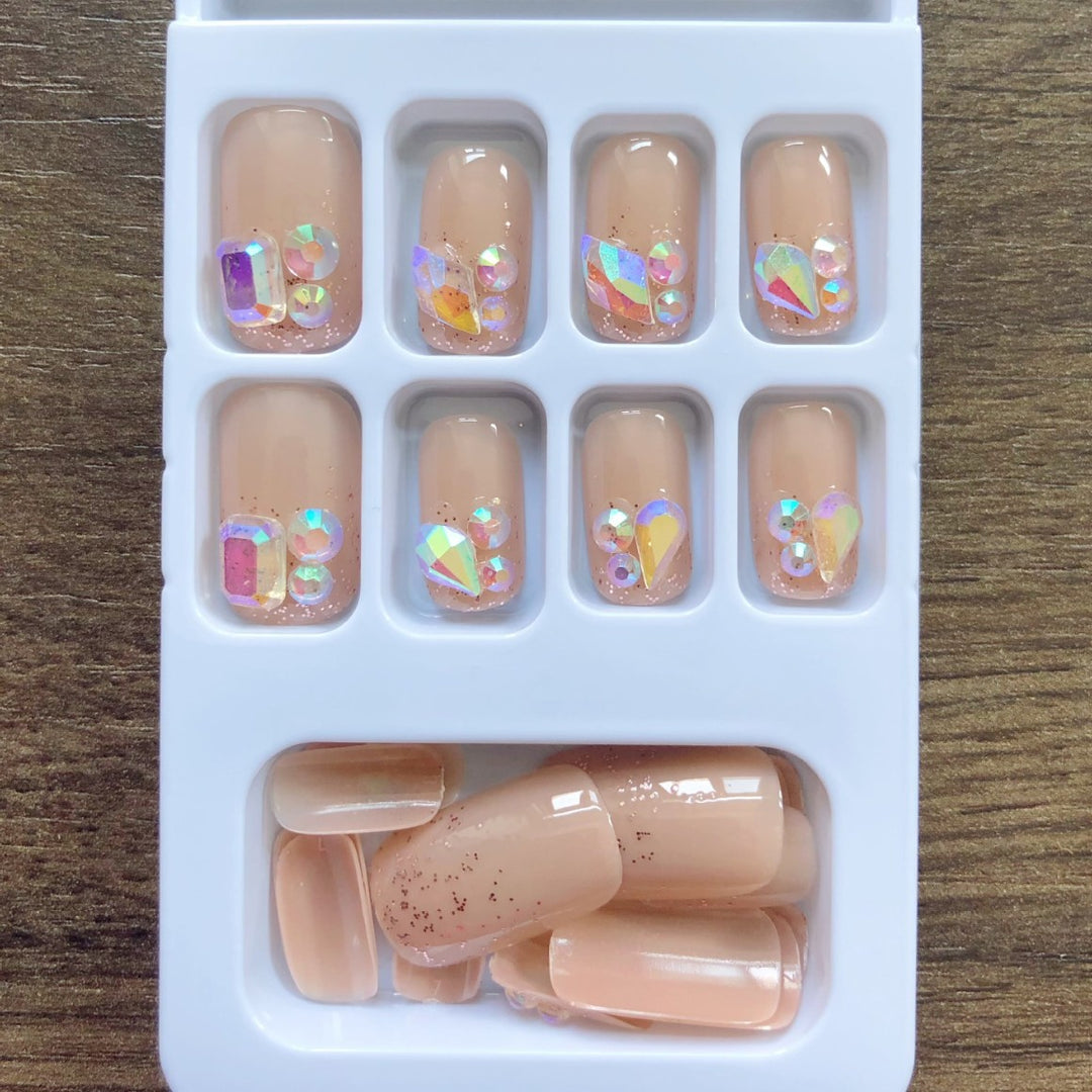 Elegante Glitzer-Press-On-Nagelkunst