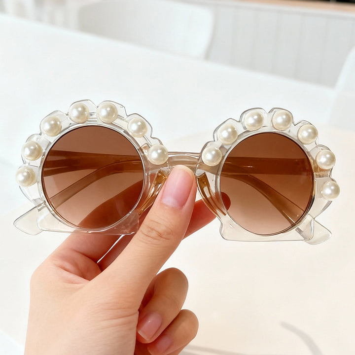 Perlenakzentuierte, von Vintage inspirierte Sonnenbrille Karnz