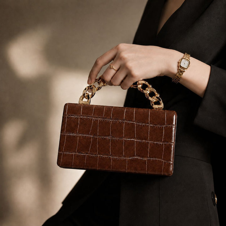 Strukturierte Python-Prägung Handtasche