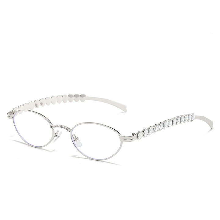 Elegante mit Strass veredelte Katzenaugenbrille Karnz