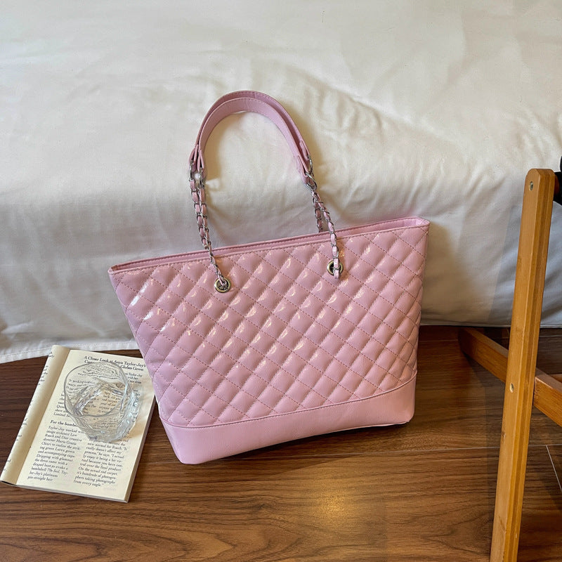 Glänzende gestepptes Tote-Handtasche