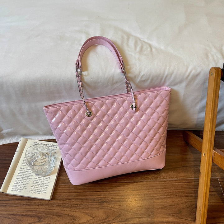 Glänzende gestepptes Tote-Handtasche