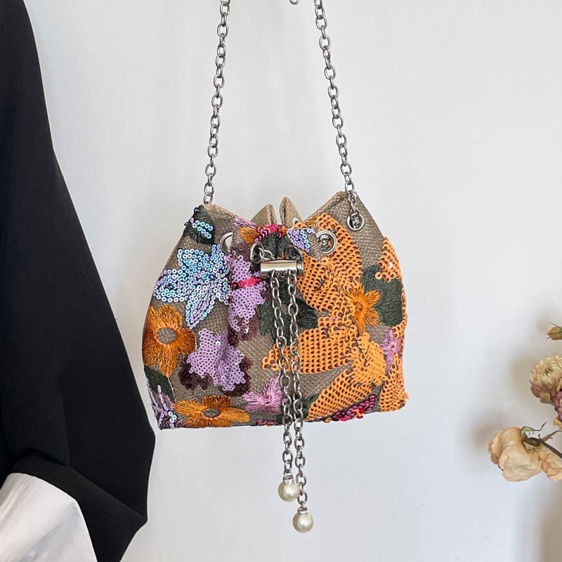 WoStylish Pailletten Zugverschluss Clutch Tasche Karnz