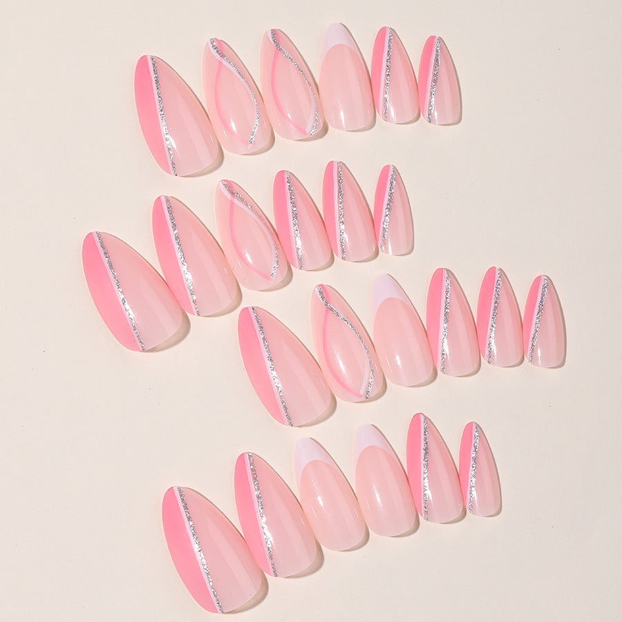 Elegantes Press-On-Nagelkunst-Set mit Schmetterlings- und Glitzerelementen Karnz