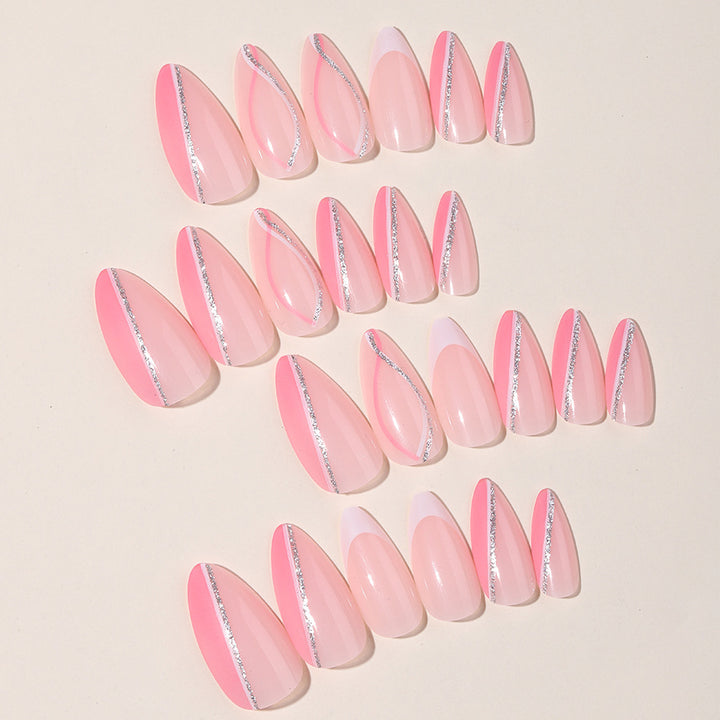 Elegantes Press-On-Nagelkunst-Set mit Schmetterlings- und Glitzerelementen Karnz