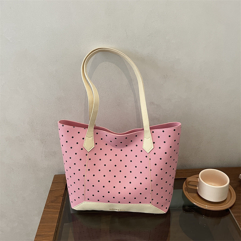 Stylische Pünktchen Shopper Tasche
