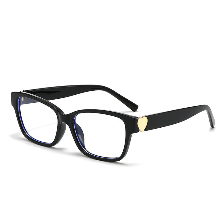 Damen modische quadratische Sonnenbrille mit Herz-Akzenten Karnz