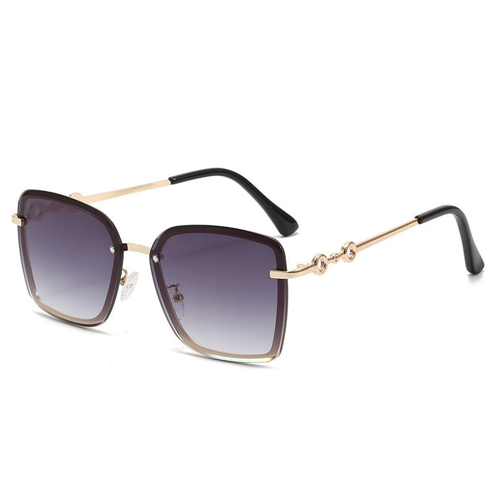 Damen quadratische Sonnenbrille mit verspiegelten Gläsern und elegantem Detail Karnz