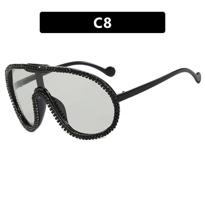 Damen extravagante Sonnenbrille mit funkelndem Rahmen Karnz