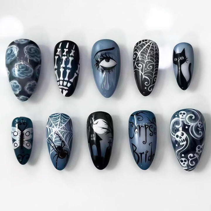 Künstlerische Halloween-Themen Press-On Nail Kollektion