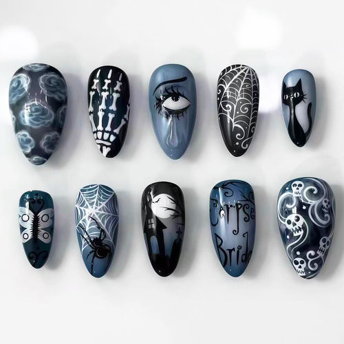 Künstlerische Halloween-Themen Press-On Nail Kollektion