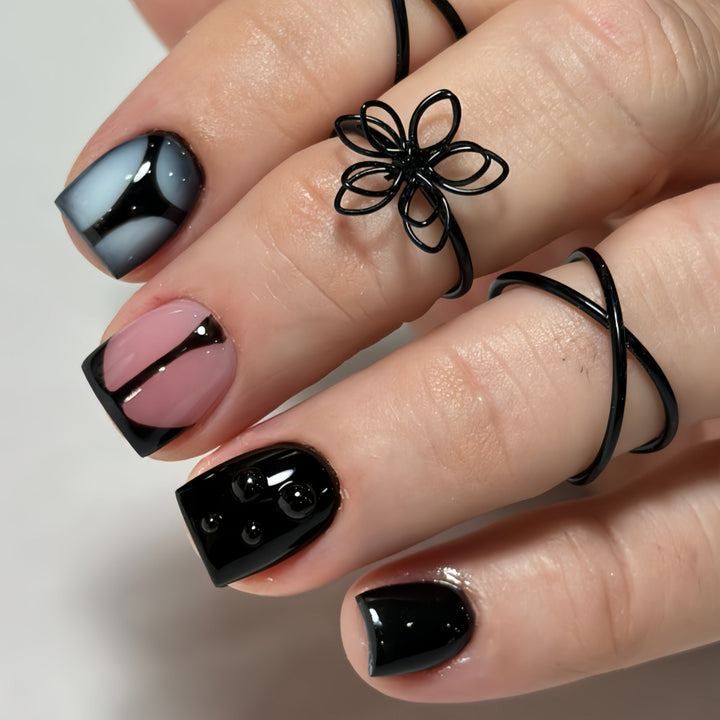 Kunstnagel Set mit Eleganten Geometrischen Designs Karnz