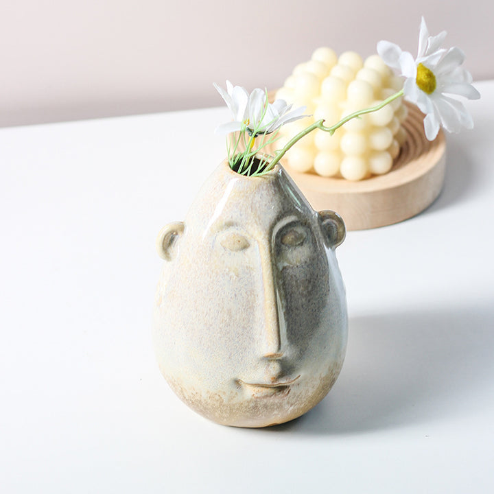 Künstlerische Gesichtsformige Keramikvase