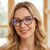 Damen Modische Cat-Eye Brille mit transparentem Rahmen Karnz