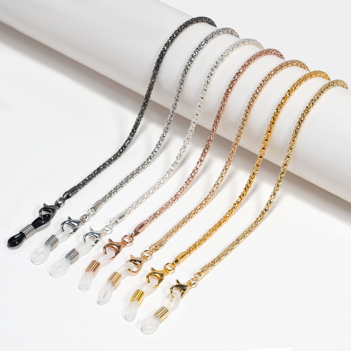 Elegante versilberte Brillen Kette Karnz