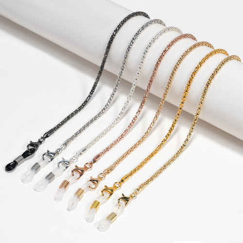 Elegante versilberte Brillen Kette Karnz