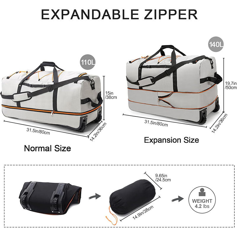 Rolling Travel Duffle Bag mit adaptiven Rädern Karnz