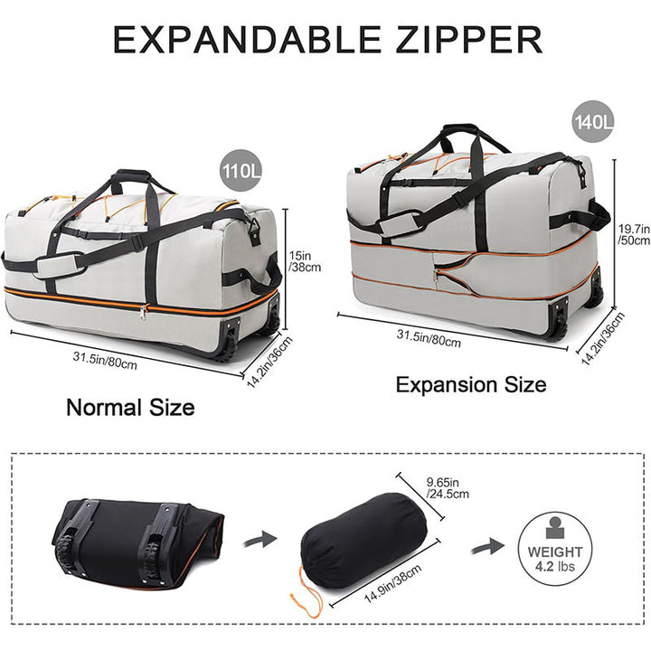 Rolling Travel Duffle Bag mit adaptiven Rädern Karnz