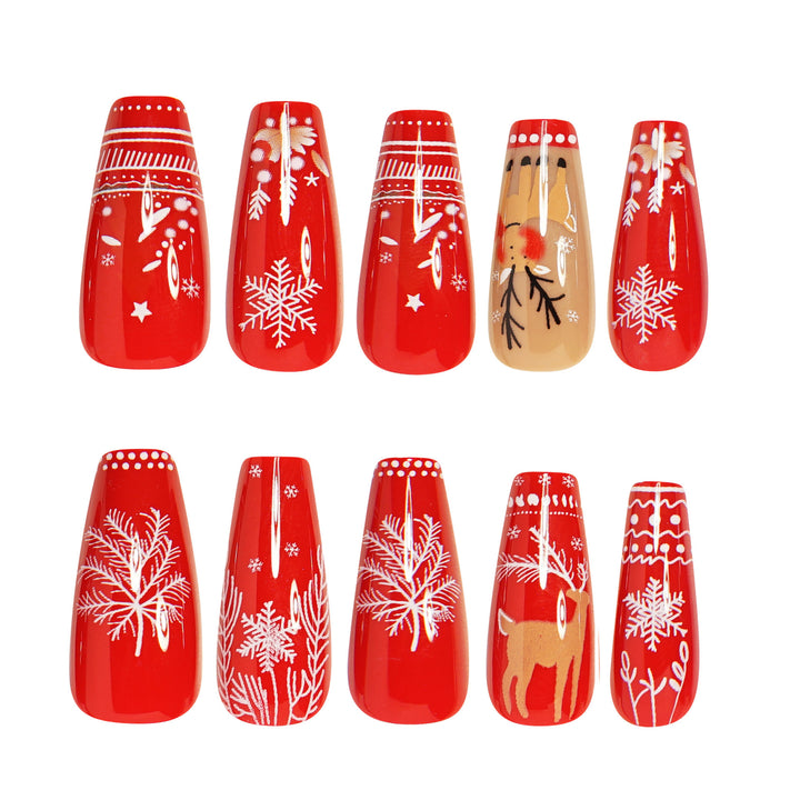 Festliche Feiertags-Themen Press-On Nagelkunst Karnz