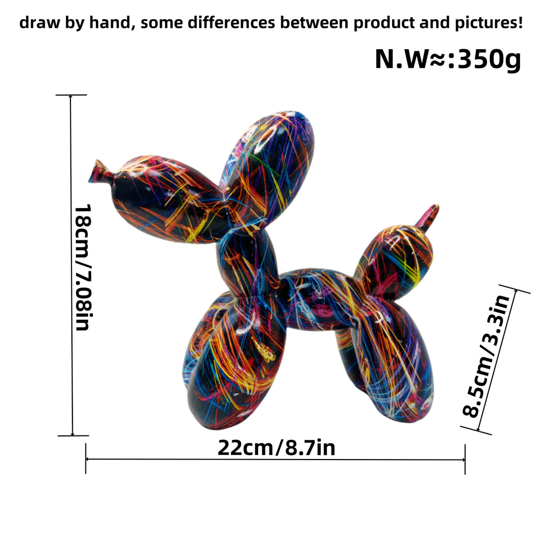 Bunte Ballon-Hund Skulptur Karnz