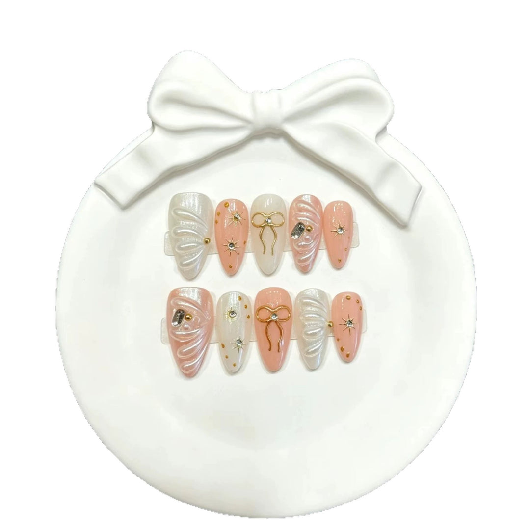 Glamourös Dekorative Druck-On-Nagelkunst Set