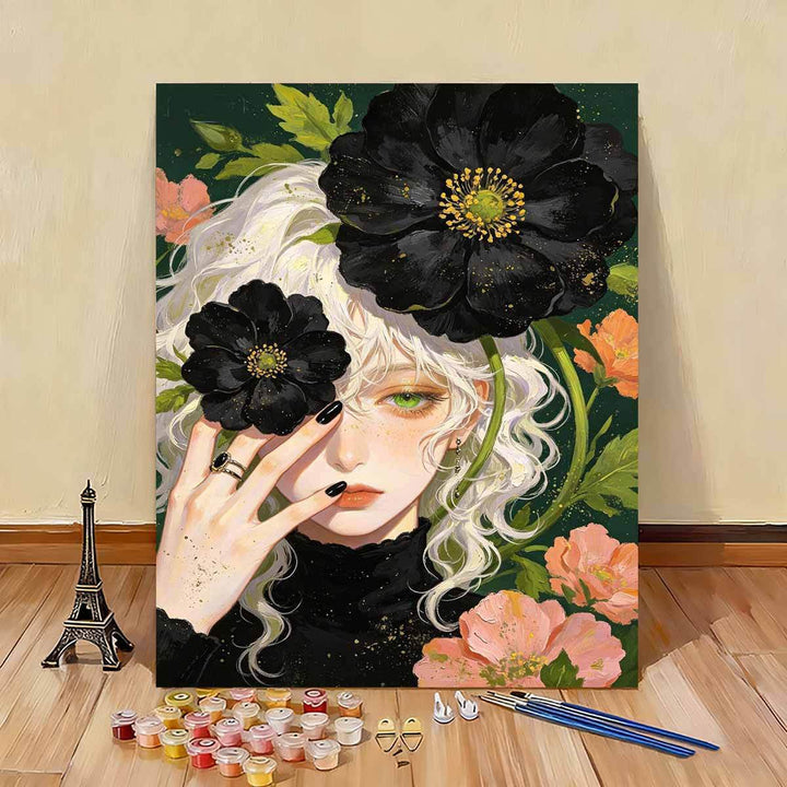 Künstlerische florale Porträt-Leinwandkunst Karnz