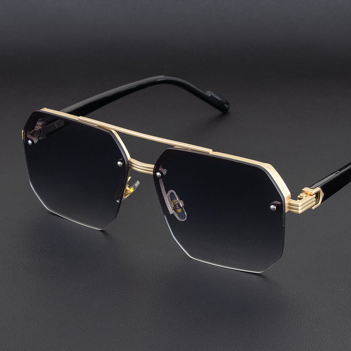 Geometrische Metallrahmen-Sonnenbrille Karnz