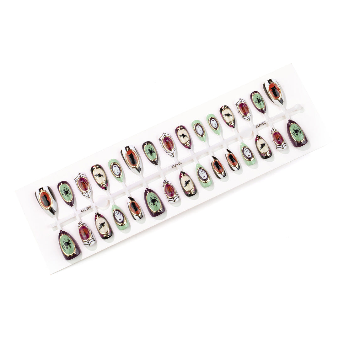 Halloween-Themen Druck-auf Nail Art Set 1790738650