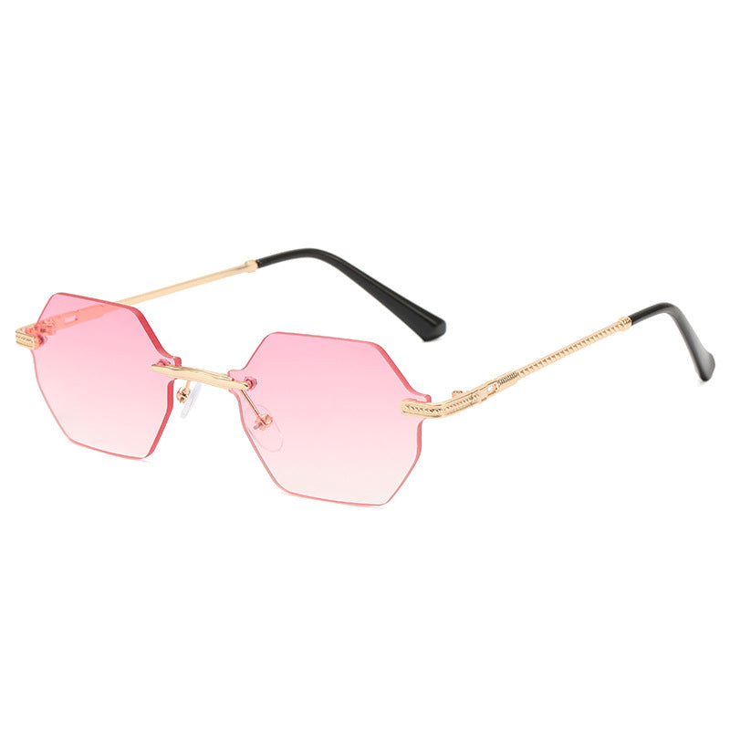 Damen hexagonale Designer-Sonnenbrille mit hochwertigem Metallrahmen Karnz