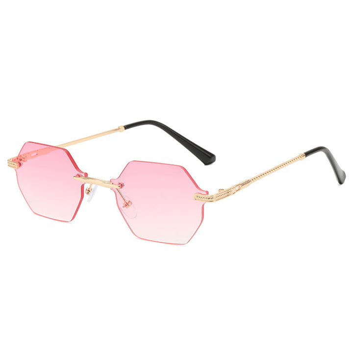 Damen hexagonale Designer-Sonnenbrille mit hochwertigem Metallrahmen Karnz
