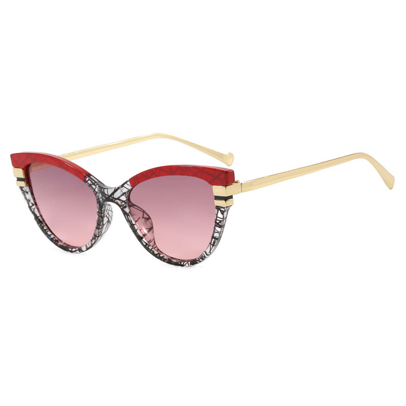 Damen Cat-Eye Sonnenbrille mit eleganten Metallakzenten Karnz