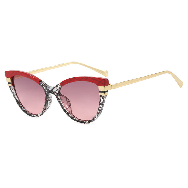 Damen Cat-Eye Sonnenbrille mit eleganten Metallakzenten Karnz