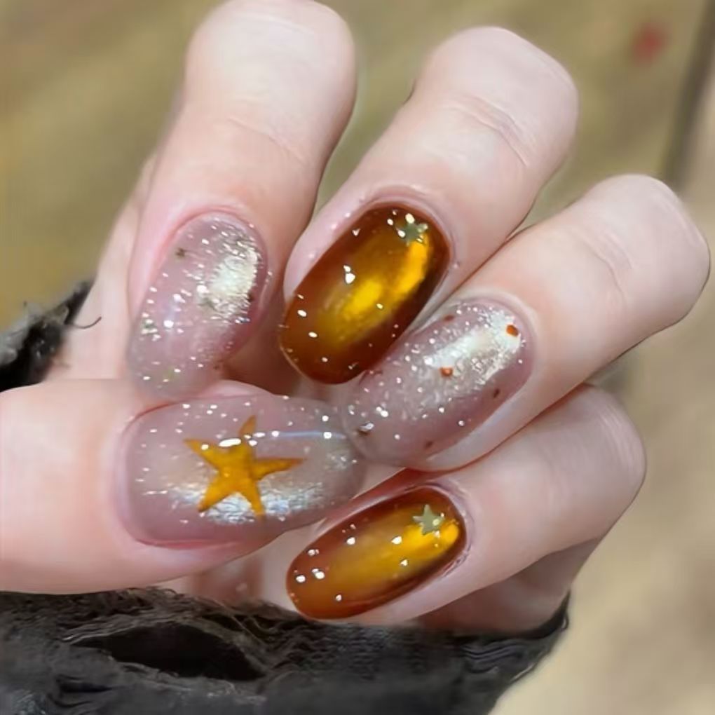Glitzernde Ombré Nagel Kunst Extensions
